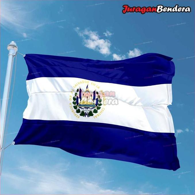 /////] Bendera Negara El Salvador / El Salvador Flag Cetak Full Printing