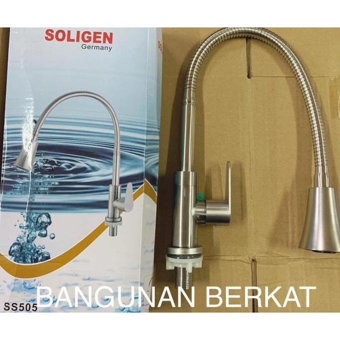 Kran Angsa Full Stainless Ss 304 Soligen Kran Bcp Wastafel Ss 505