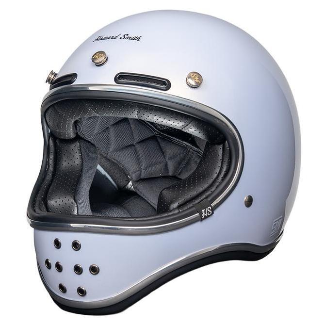 Howard Smith Bobber Retro Helm Full Face - Rose White