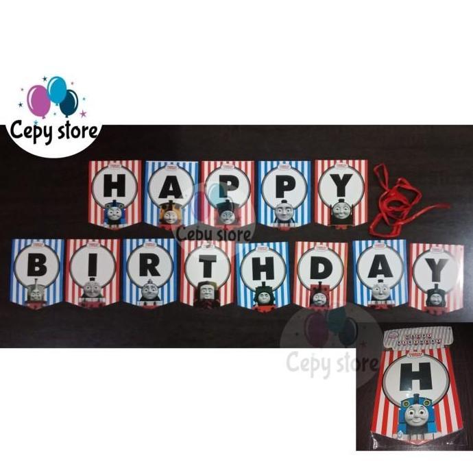 Pilihan - Banner Happy Birthday / Bunting Flag Ultah Kereta Thomas