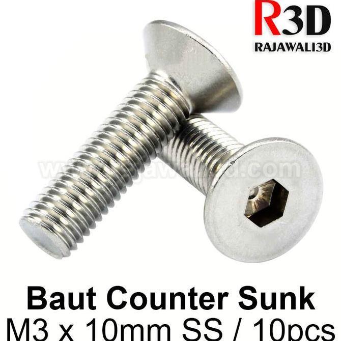 Baut L Countersunk M3 X 10Mm 10Pcs Stainless