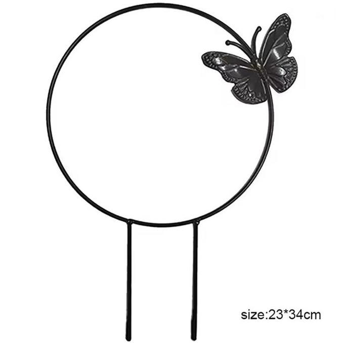 Turus Cagak Tiang Penyangga Besi Lingkaran Kupu Kupu Butterfly Rambatan Dekorasi Tanaman Rambat Hias
