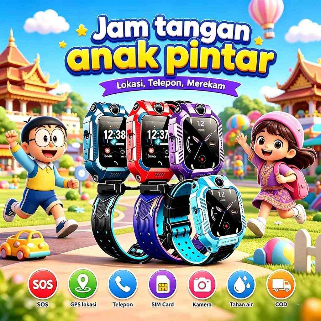 Q19 kids Smartwatch Jam anak telepon anak Gps Digital Smartwatch anak Waterproof IP67 Anti Air VC Bi