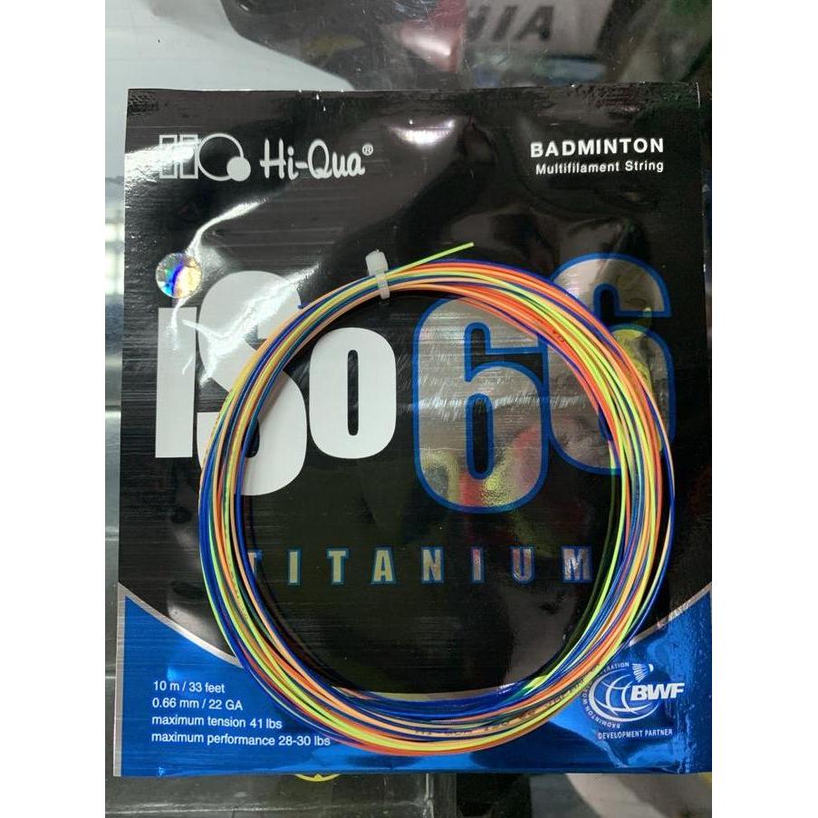 Senar Badminton NEW HIQUA ISO 66 TITANIUM RAINBOW ORIGINAL