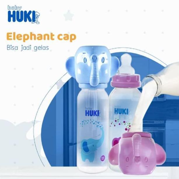 Botol Susu Bayi Huki Karakter Gajah PP Dot Orthodontic Bpa Free (Dot Gepeng)