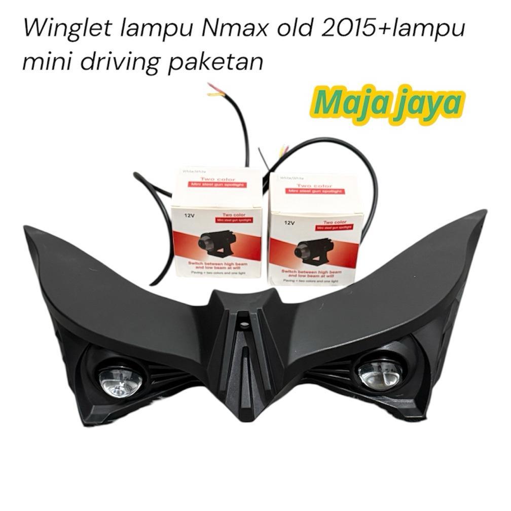 Paket Winglet NMAX Old 2015-2019 + Lampu Tembak D2 Laser Cover Lampu Depan Nmax Lama Variasi