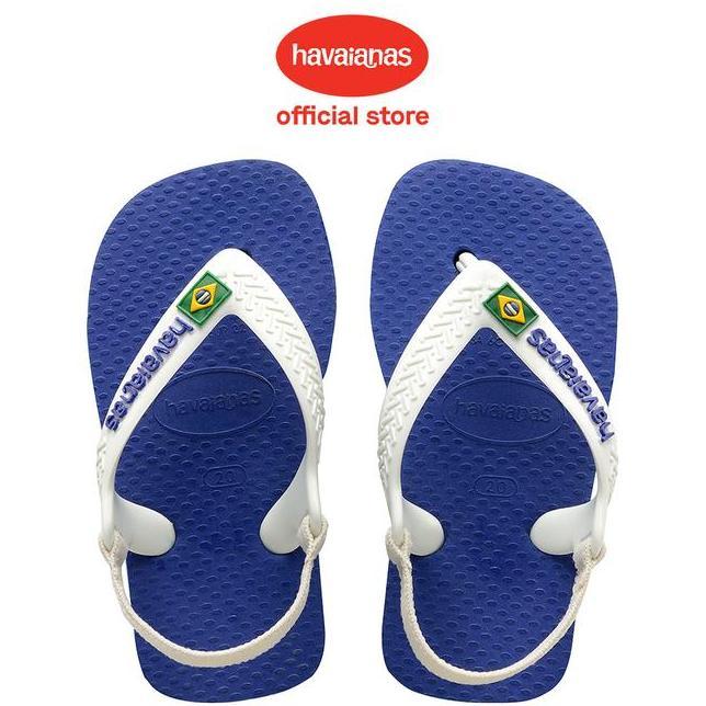 Havaianas Brasil Logo Marine Blue Baby Sandals Sandal Anak