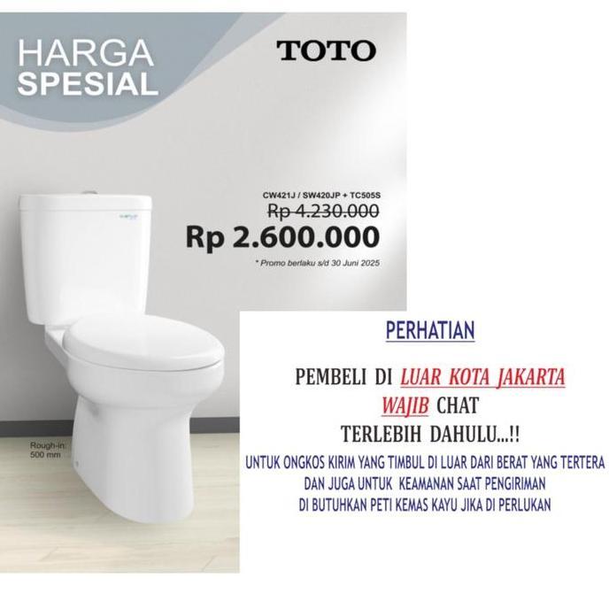 Promo Kloset Duduk Toto Cw421J/Sw420Jp+Tc505Sw (White) Cw421 Cw421J
