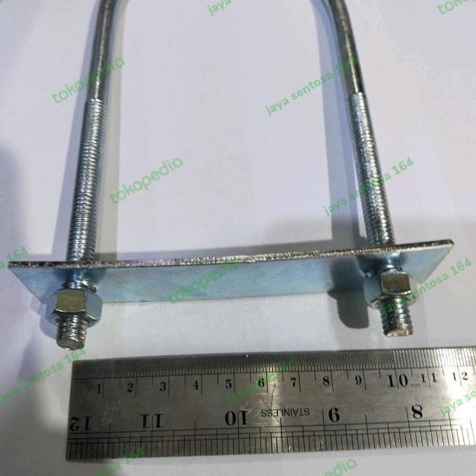 Murad- U Bolt Panjang M10 X 3 Inch | U Bolt Panjang 2 Pipa | U Bolt Tray