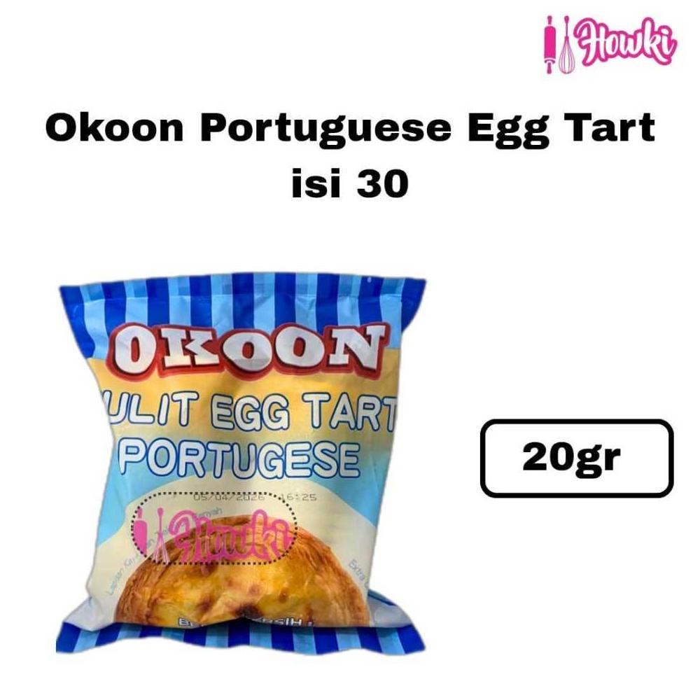 Frozen Portuguese Egg Tart Okoon Isi 30 Halal MUI Terlaris