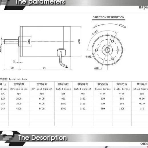 Motor Dc 24V 7000Rpm Motor Brushed Dinamo Dc 24Volt