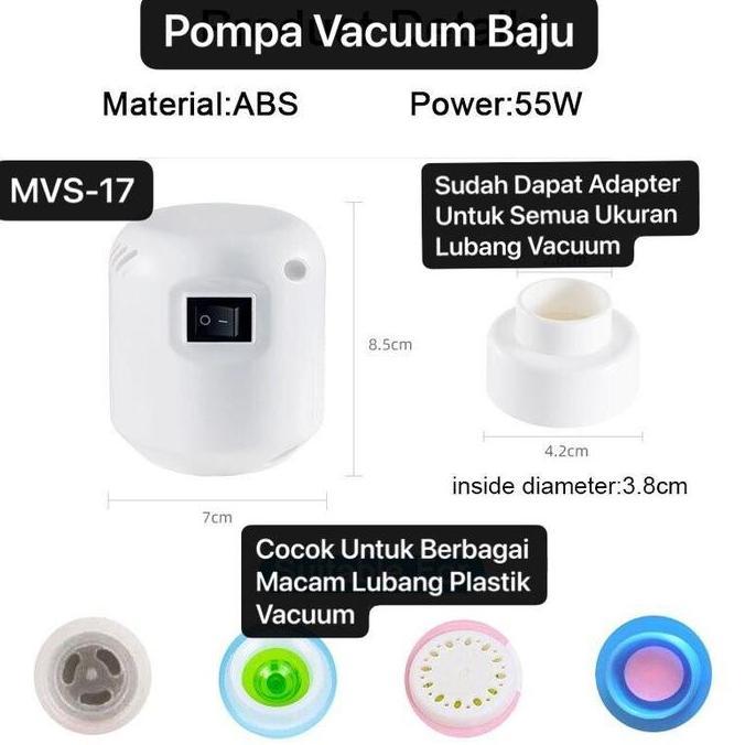 Pack- Mesin Alat Pompa Vakum Baju Desn Mini Portabel Colokan Listrik Vacuum Daya Hisap Kuat Vacum Ba