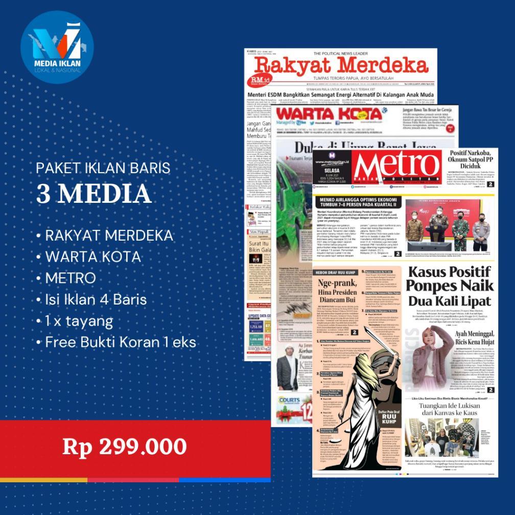 Iklan Koran Kehilangan BPKB STNK AJB SHM PAKET 3 Media