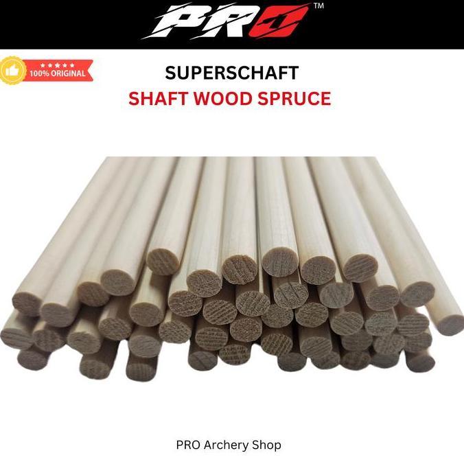 SUPERSCHAFT SHAFT KAYU ANAK PANAH  - SHAFT WOOD SPRUCE - IMPORT | BATANG ANAK PANAH KAYU / HORSEBOW 