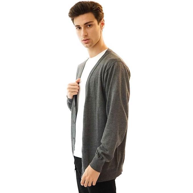 Cardigan Pria Oversize Sweater Korea Bigsize Jumbo Abu Tua