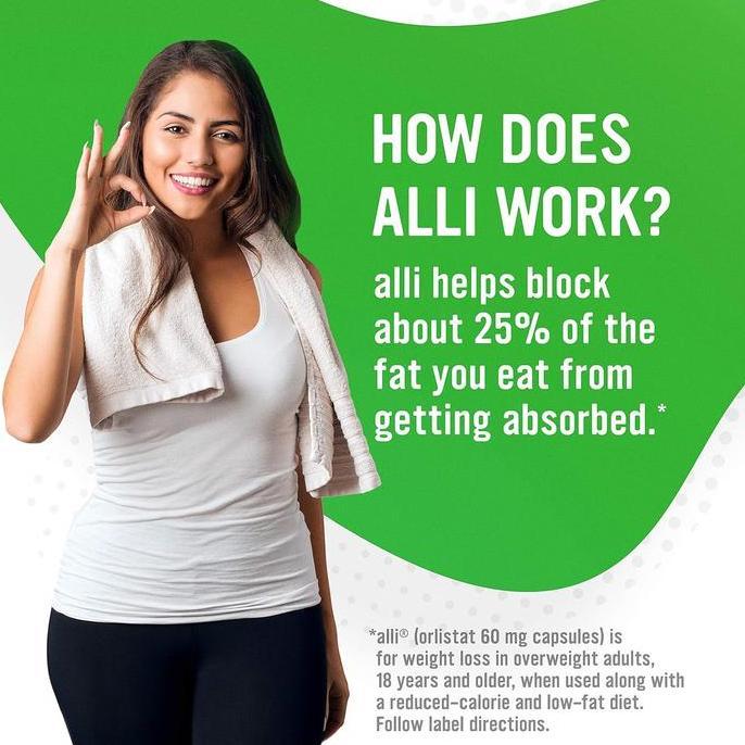 Best Seller Alli Orlistat Diet Weight Loss Supplement Pills 60 mg 60 Capsules Non Prescription Weigh