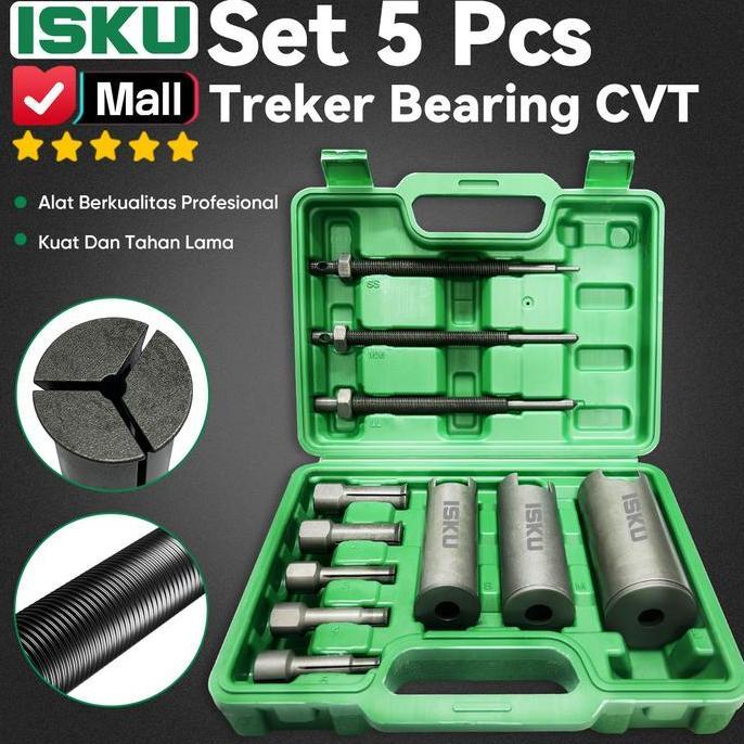 ISKU Treker Bearing CVT Set 5 Pcs Internal Puller Alat Buka Cabut Laher Tanam Bak Mesin Motor Matic 