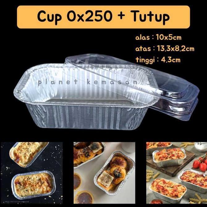Allthebest- (10 pc) cup aluminium ox250 + tutup / ox250 + tutup / cup alumunium kotak ox250 / alumin