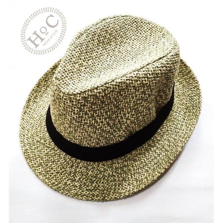 Topi Fedora Hat Green Abstract Fedora Hat
