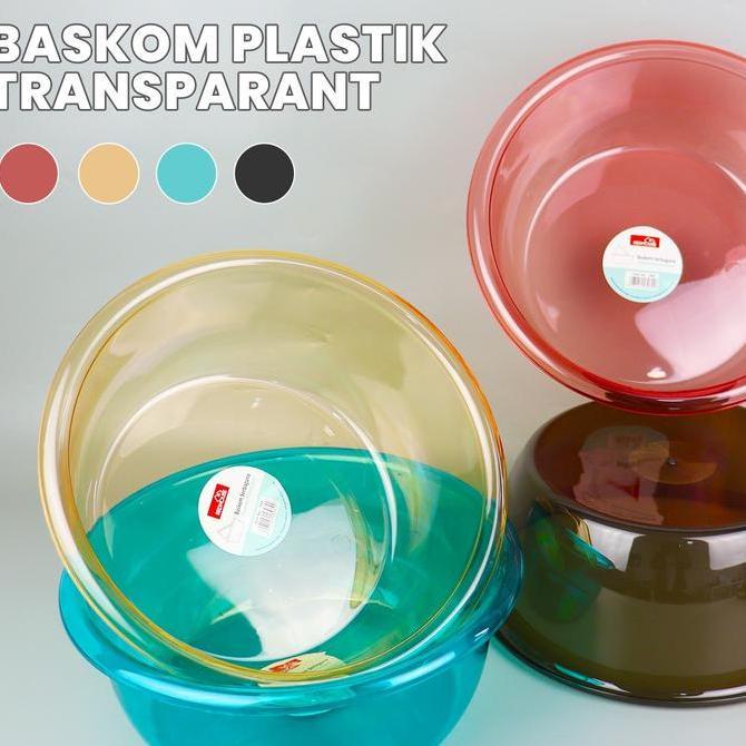 Allthebest- Baskom Plastik Transparan Serbaguna Baskom Plastik Tebal Baskom Penyaring Buah Dan Sayur