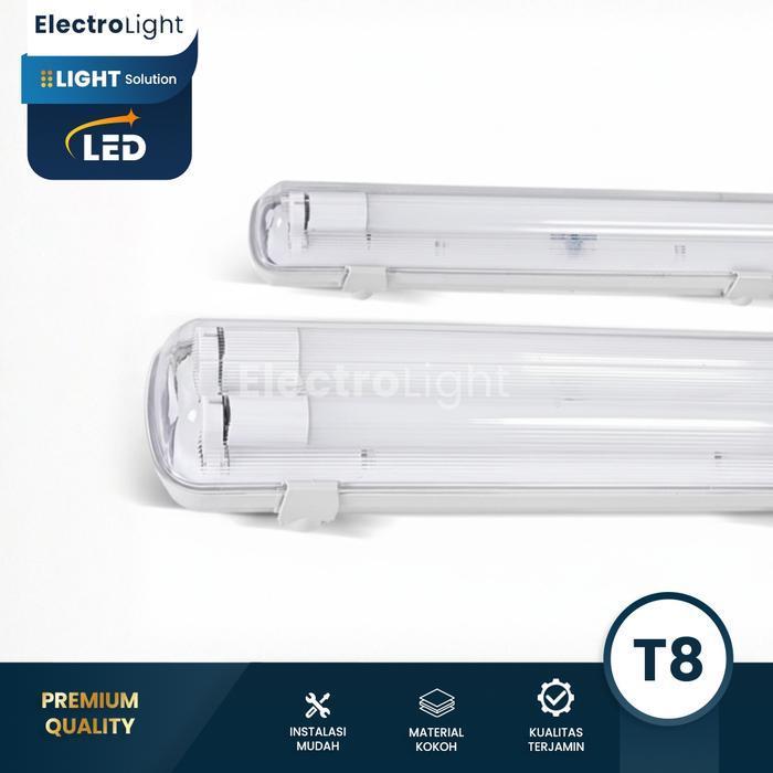 Lampu Teras Kap Tl Plafon Depan Rumah 60Cm 120Cm T8 Led Penerangan Housing 100% Original