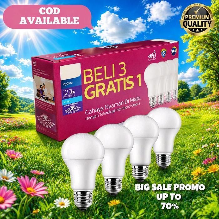 Pr0Mo Murah Lampu Led MultIpack Mycare Blb Bohl4M 12 Watt Isi 3 Bonus 1 100% Original