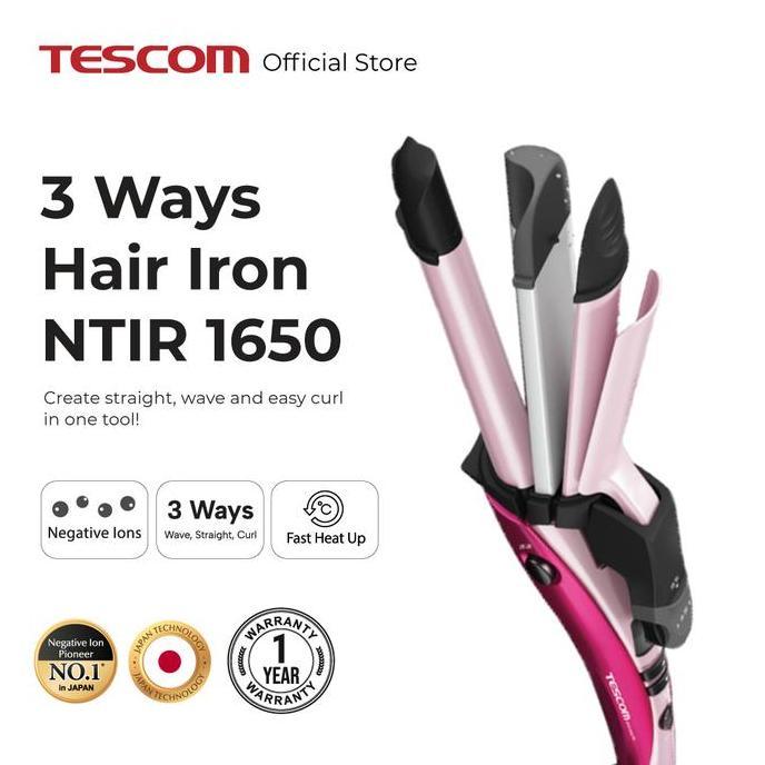 Tescom Catokan Pengeriting Rambut 3 ways Hair Iron NTIR1650