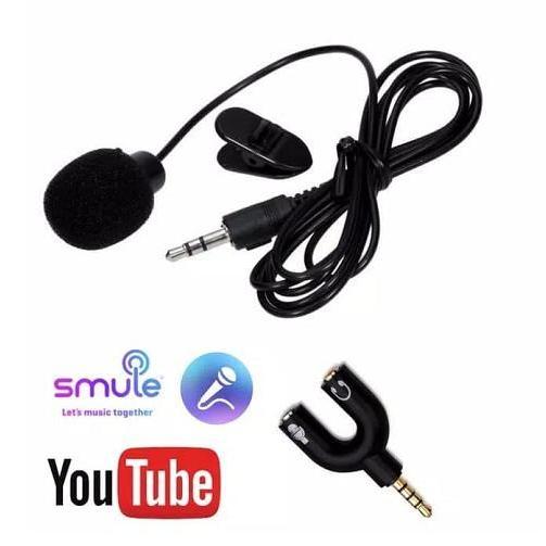 Paket Youtuber Vlog Vlogger Smule Alat Rekaman Mic Clip on + U Shape Splitter Voice Recorder Cocok u