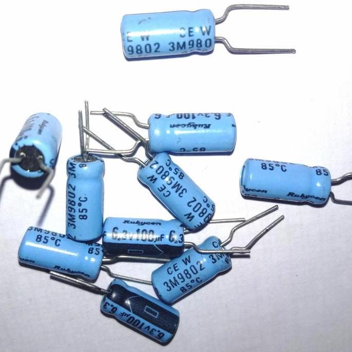 100 6.3 100UF 6.3V 100UF6.3V 100,6.3V CAPACITOR ELKO KAPASITOR POLAR PCMED