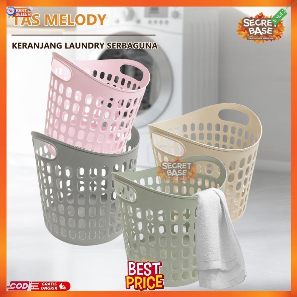 TAS MELODY - Keranjang Plastik Besar / Box / Keranjang Serbaguna Belanja Minimarket Laundry