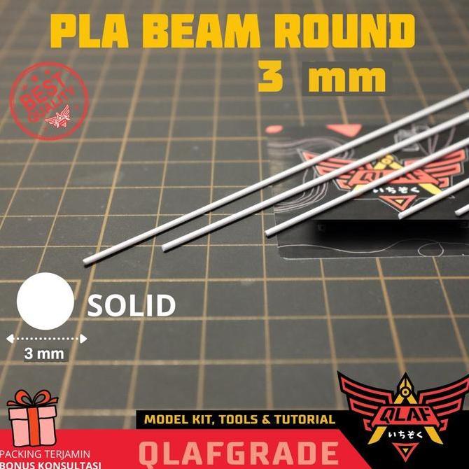 Bestseller- Pla Beam Round Solid 3 mm - plastic pla plate bulat padat custom model Plastik