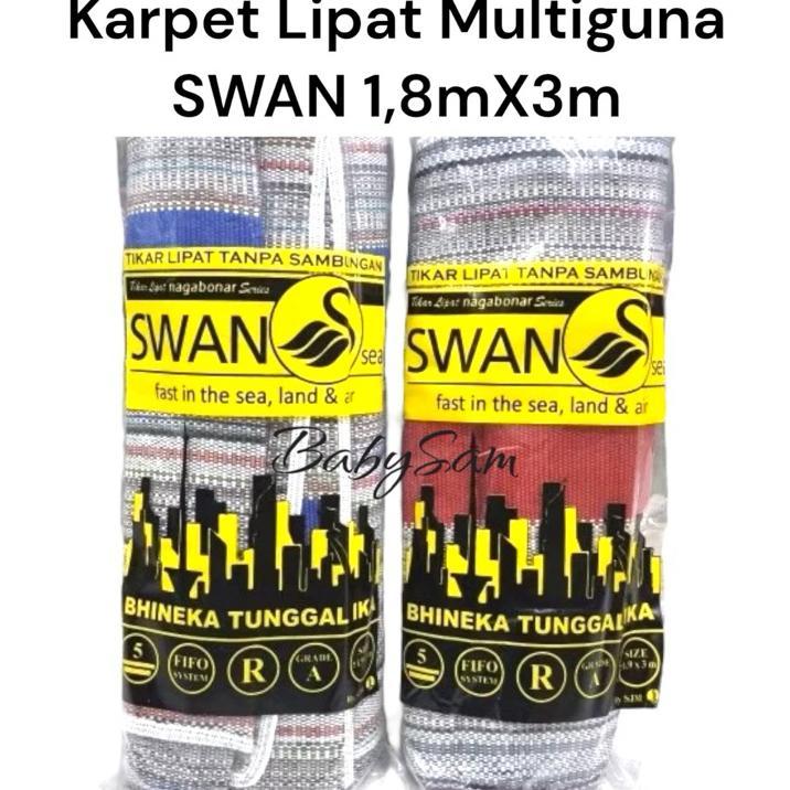 Tikar Lipat Multifungsi Merk Swan Sea Tanpa Sambungan Ukuran 1,8Mx3M || Tikar Hajatan || Tikar Pikni