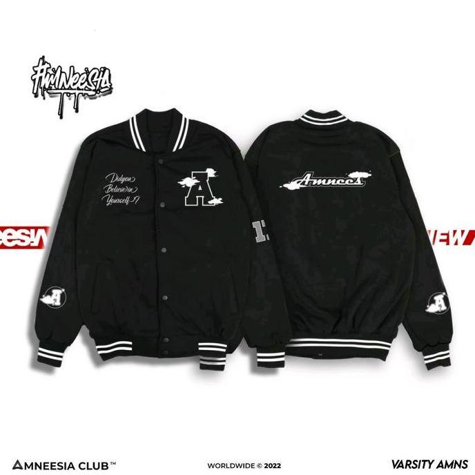 PREMIUM / AMNEESIA JAKET VARSITY BORDIR ORIGINAL AMNEESIA x BRAVE EFFECT UNISEX