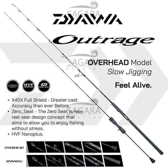 Joran Daiwa Outrage Joran Slow Jigging Rod Jigging Joran Carbon Hollow