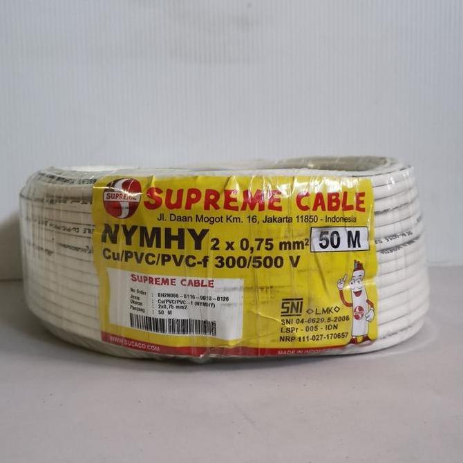 NEW SUPREME KABEL SERABUT NYMHY 2X0.75 PER METER