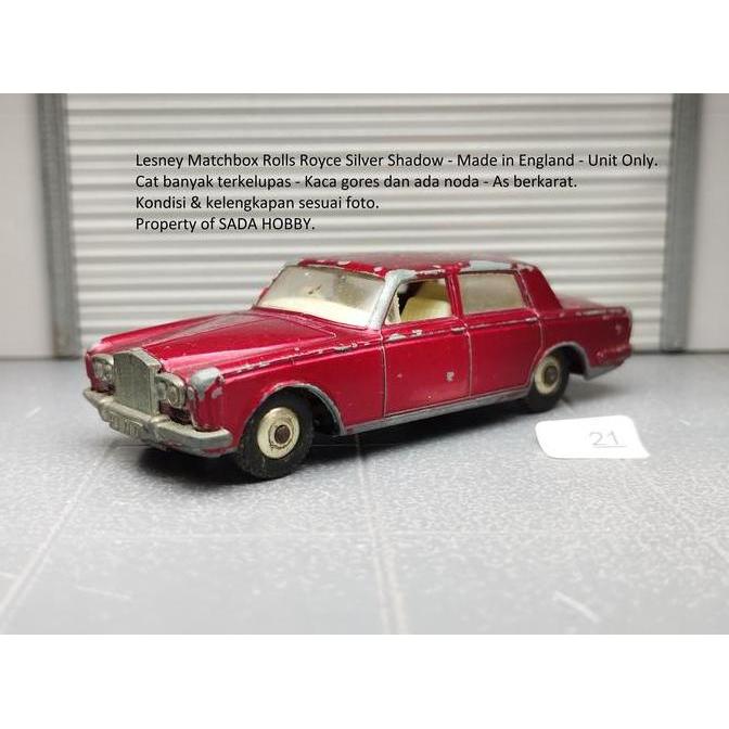 LESNEY MATCHBOX ROLLS ROYCE SHADOW RED MADE IN ENGLAND BAN TUSUK UNIT ONLY VINTAGE MIX99