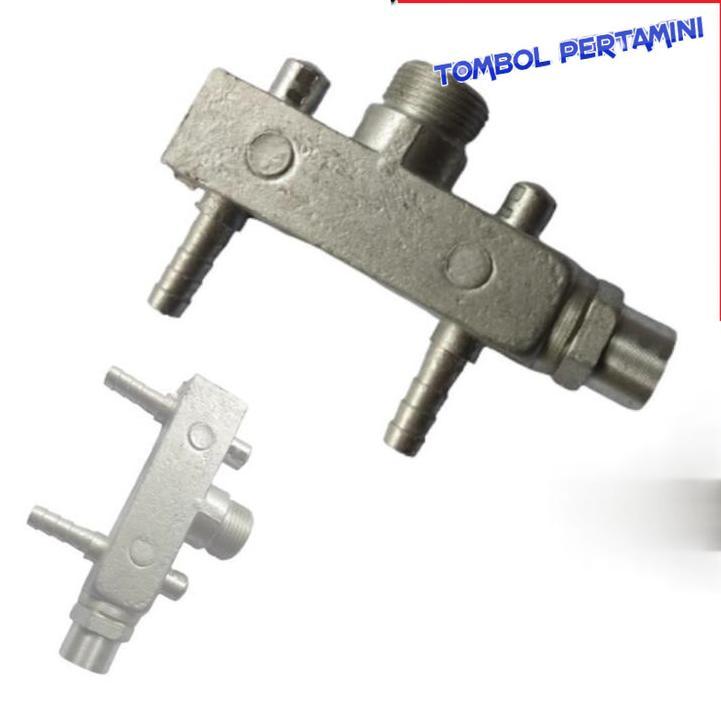 Pompa Rotax Pertamini Manifold Rotak Pom Mini 2 Cabang Kaki Untuk Instalasi Mesin Pom Mini