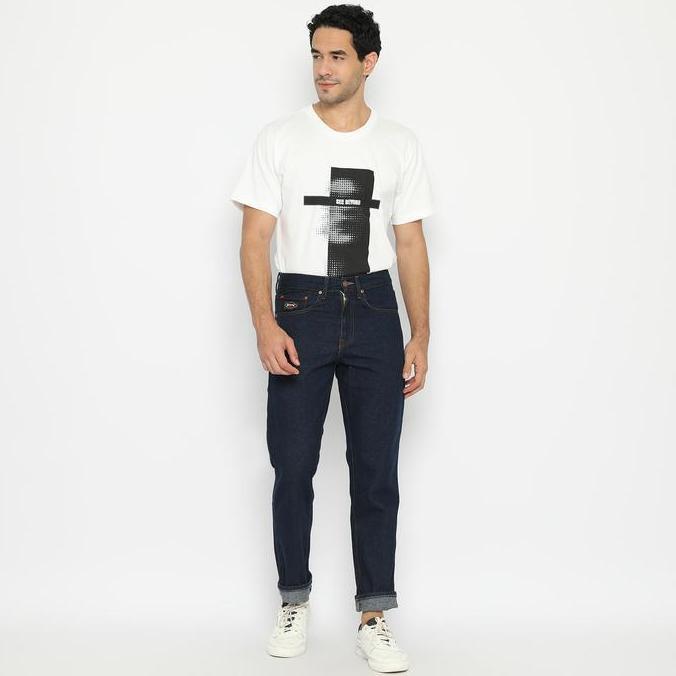 Kop- Papperdine 307 Rinse Loose Fit Selvedge Celana Panjang Jeans Pria