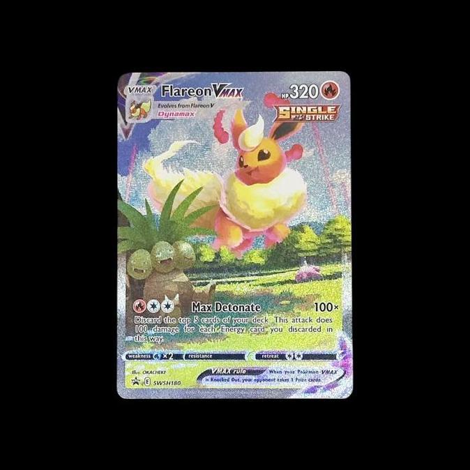 KARTU POKEMON TCG ENGLISH FLAREON VMAX SINGLE STRIKE PROMO SWSH180 HR AA RG99