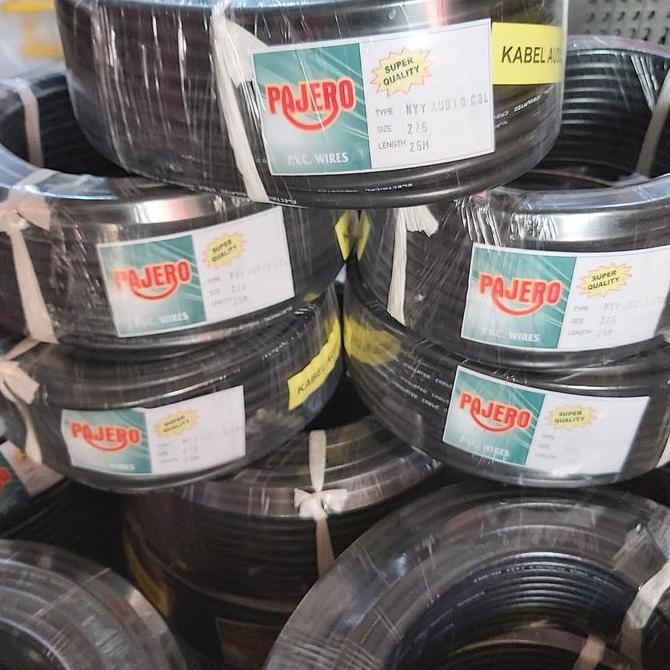 kabel listrik 2x2,5 serabut 2x2.5 hitam 25 meter