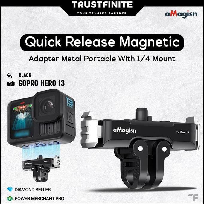 aMagisn Metal Magnetic Quick Release Base for GoPro Hero 13 Black / Magnetic Mount GoPro HERO 13