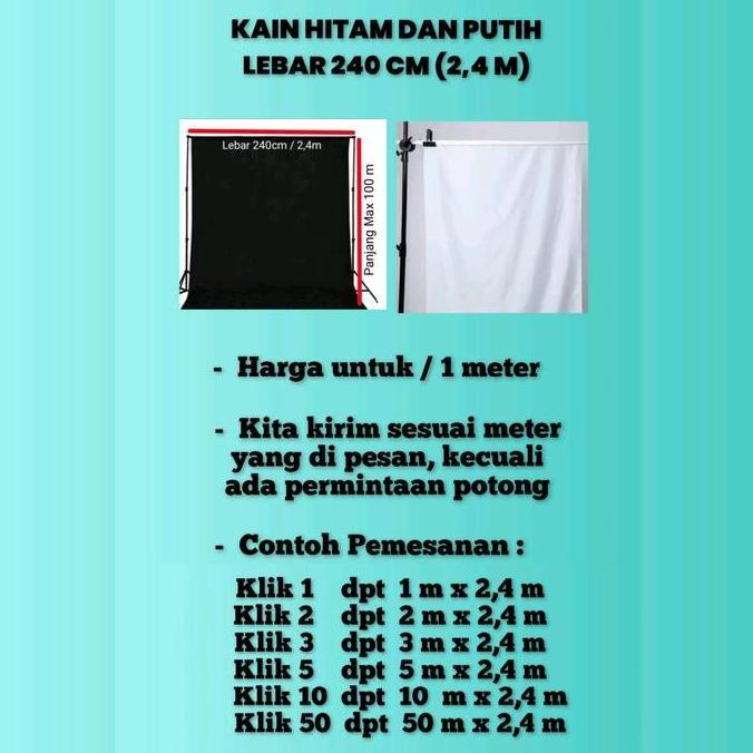 Costurar - Kain Hitam Polos Meteran Lebar 240Cm / Kain Hitam Background / Kain Penutup