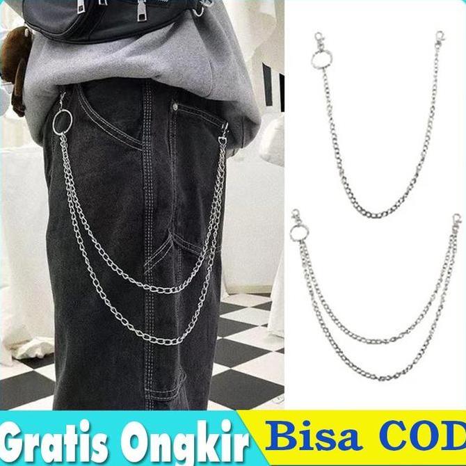 MEND Rantai Celana Jeans Rantai Pinggang Punk Korea Aksesoris Pria Wanita