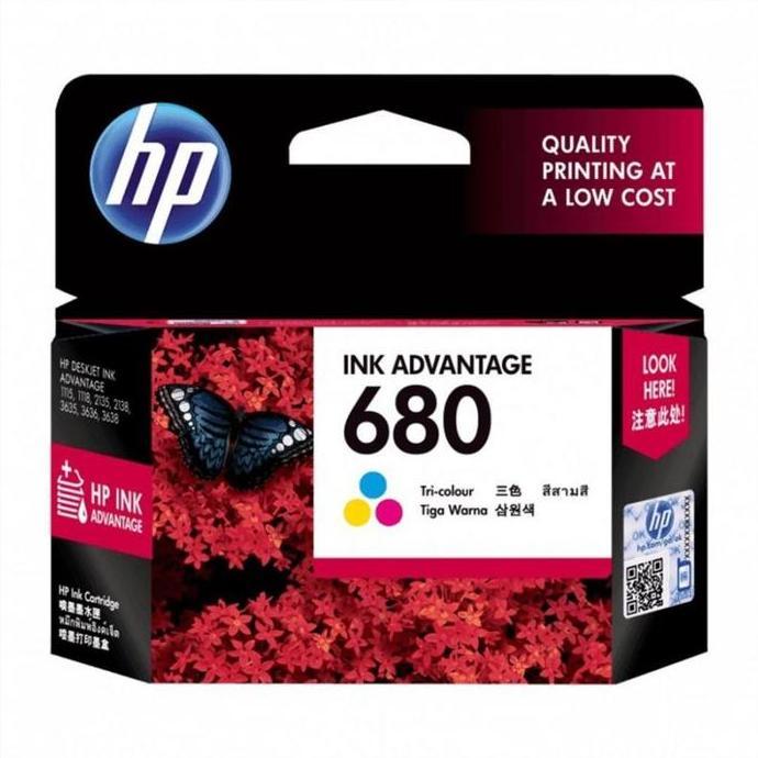 Tinta Printer HP 680 Tri-color Warna Original Ink 2135 2677 5276
