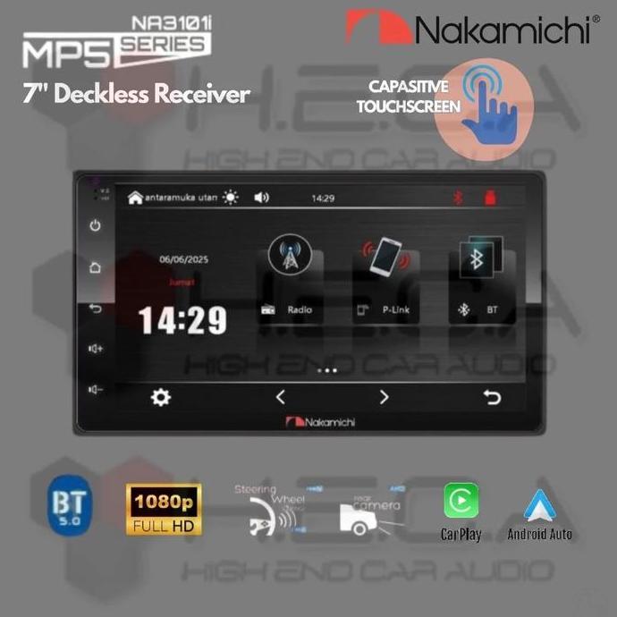 Deckless Nakamichi 7 Inch Apple Carplay & Android Auto Head Unit Tape Mobil Best Seller