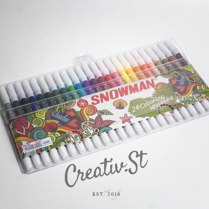 SNOWMAN SPIDOL KECIL 24 WARNA COR MARKER (SET)