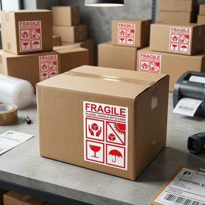 *#*#*#] Sticker Fragile 4 icon BESAR 6.5 x 9 FRAGILE RIGHT SIDE GLASS UMBRELLA