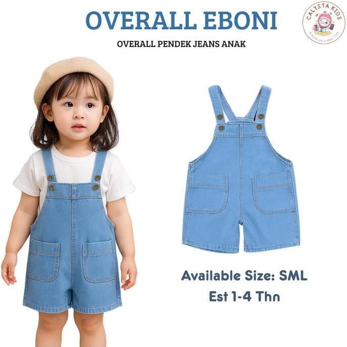 TERBARU OVERALL EBONI 1-3TH / OVERALL ANAK / OVERALL ANAK PEREMPUAN/OVERALL JEANS ANAK PEREMPUAN/BAJ