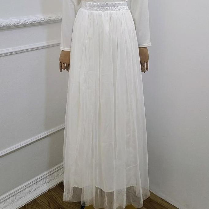 Roupas - Nadeline Rok Tutu Premium Lapis Silk Velvet 3 Layer Tidak Terawang - Hitam, Dewasa, Cewek, 