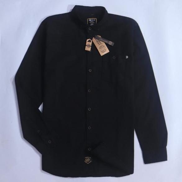 Brill Eighty Eight - Kemeja Polos Panjang Premium Black 88 P4015